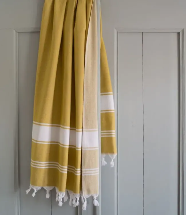 hamamdoek Honingraat mosterd 170x100cm