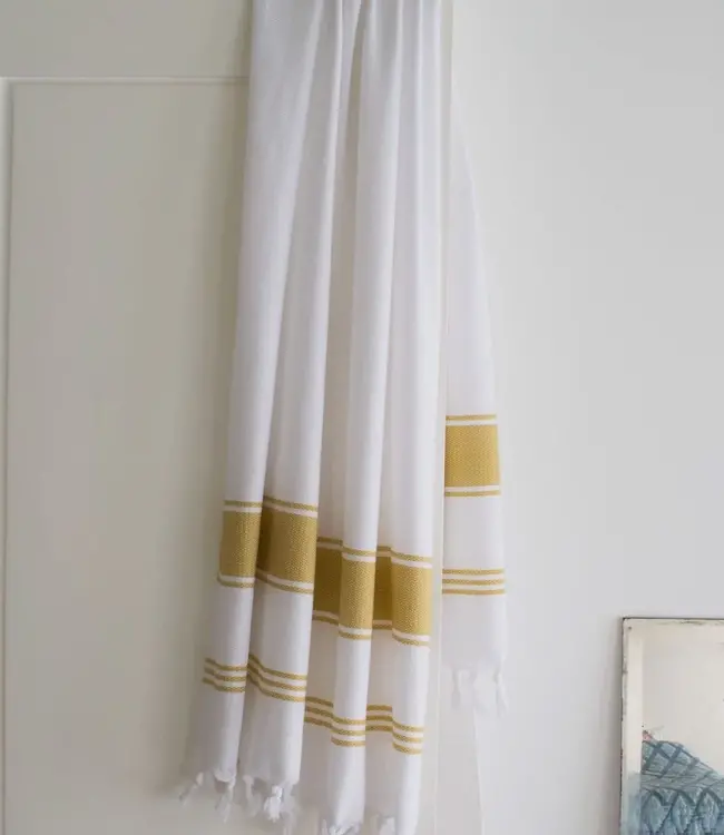 hamamdoek Honingraat mosterd 170x100cm