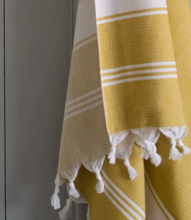 hamamdoek Honingraat mosterd 170x100cm