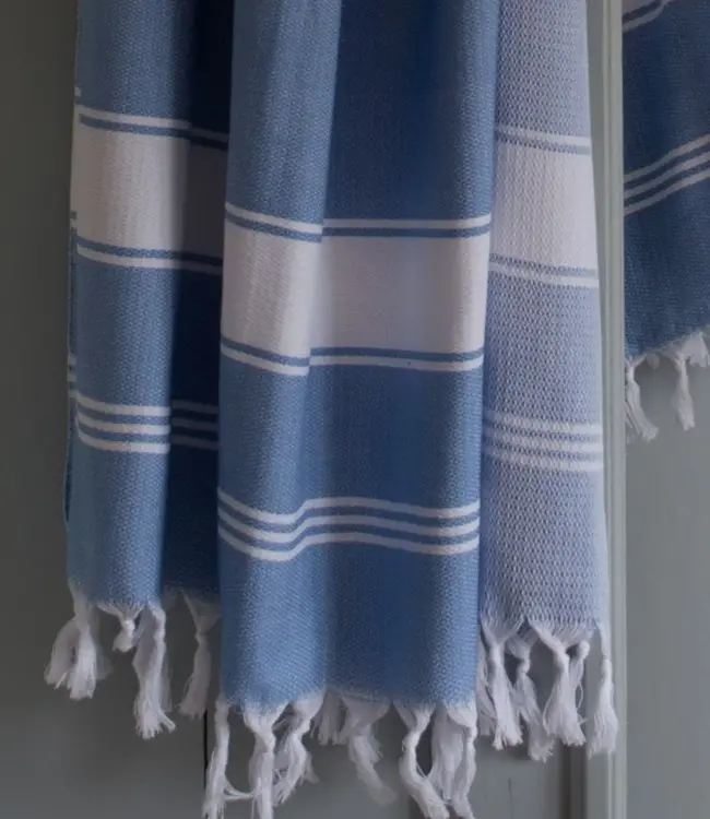 hamamdoek Honingraat blauw 170x100cm