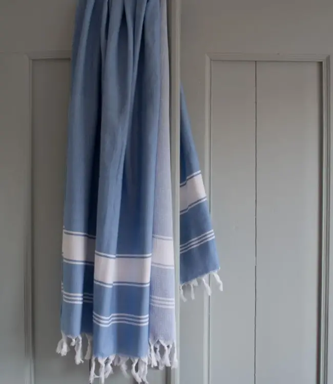 hamamdoek Honingraat blauw 170x100cm