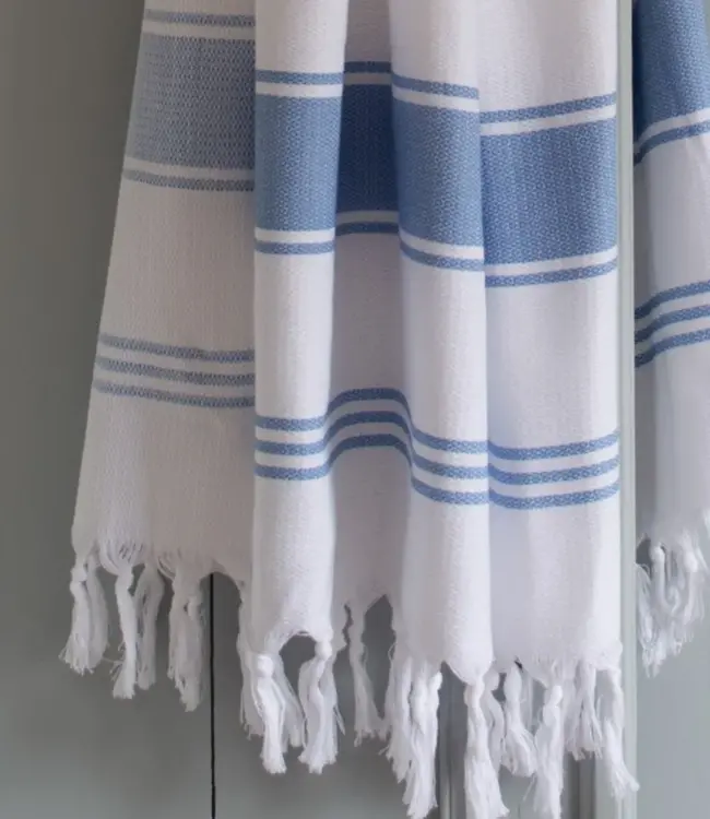 hamamdoek Honingraat blauw 170x100cm