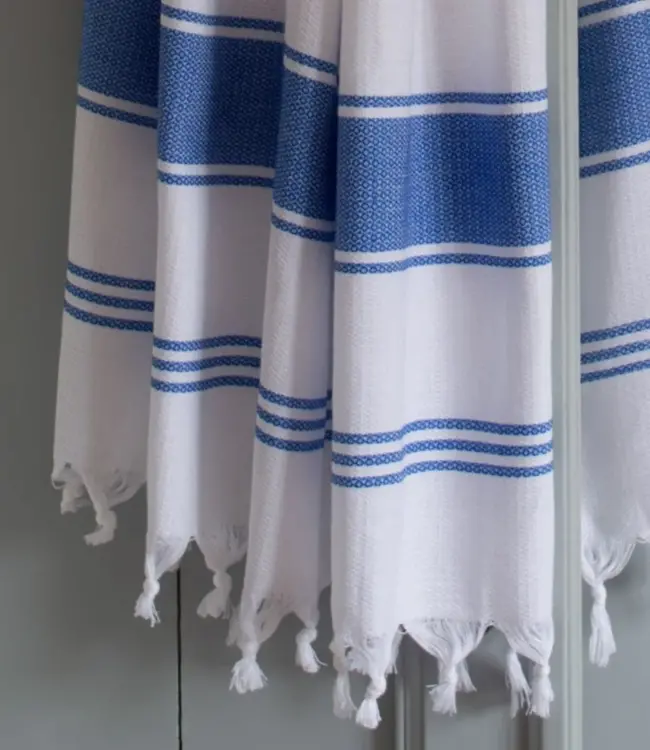 hamamdoek Honingraat grieksblauw 170x100cm