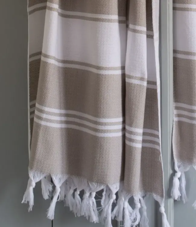 hamamdoek Honingraat grijsbeige 170x100cm