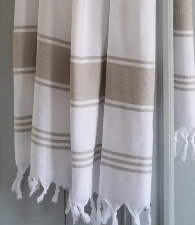 hamamdoek Honingraat grijsbeige 170x100cm
