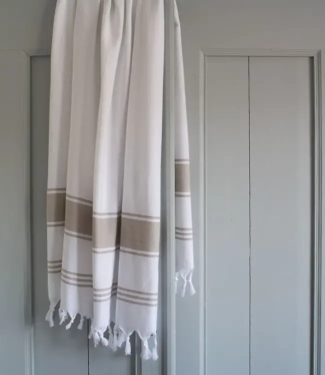 hamamdoek Honingraat grijsbeige 170x100cm