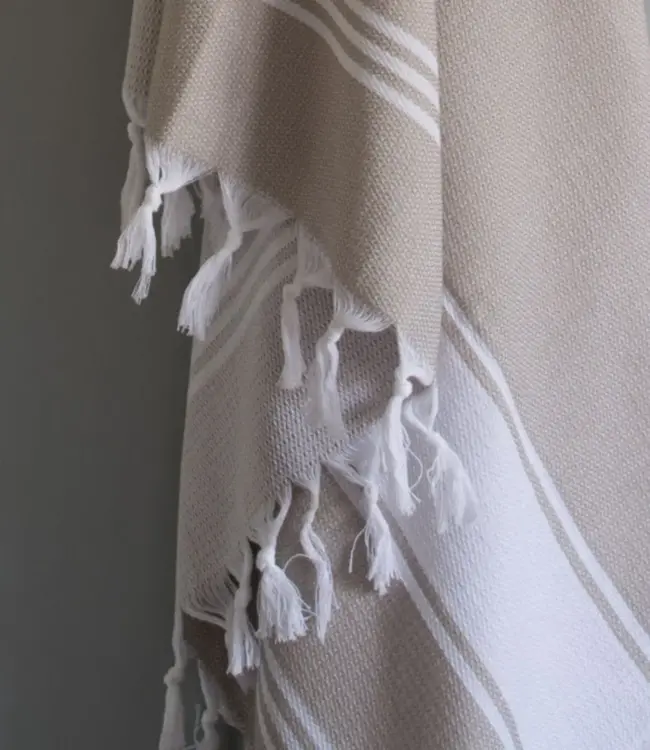 hamamdoek Honingraat grijsbeige 170x100cm