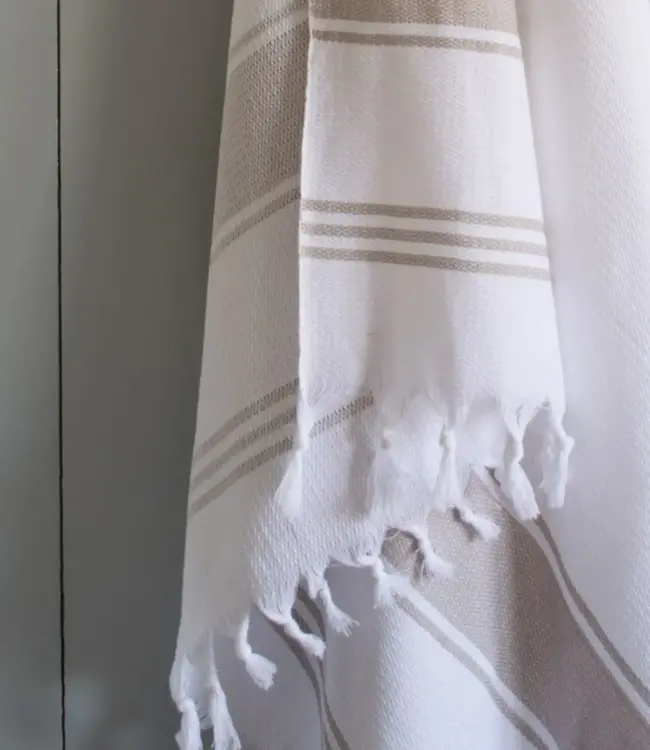 hamamdoek Honingraat grijsbeige 170x100cm