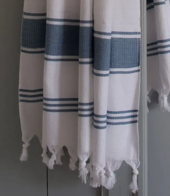 hamamdoek Honingraat jeansblauw 170x100cm