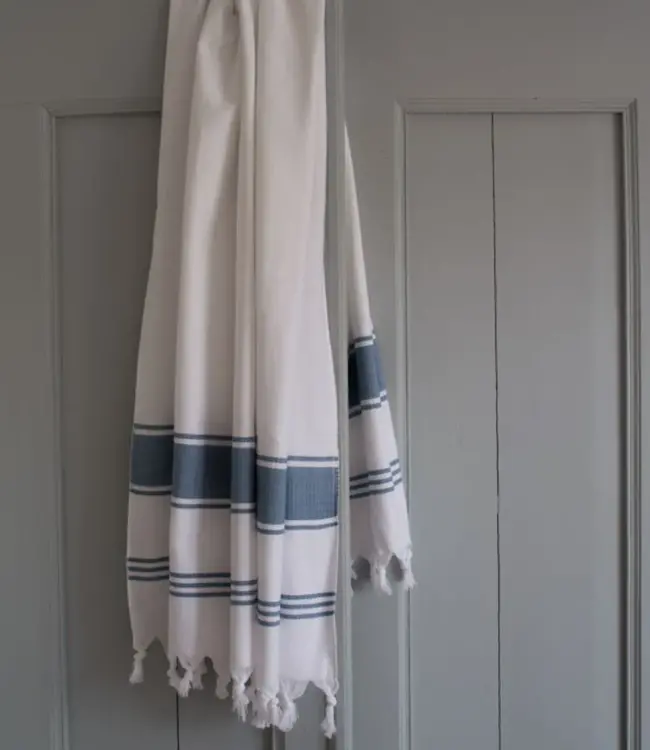 hamamdoek Honingraat jeansblauw 170x100cm