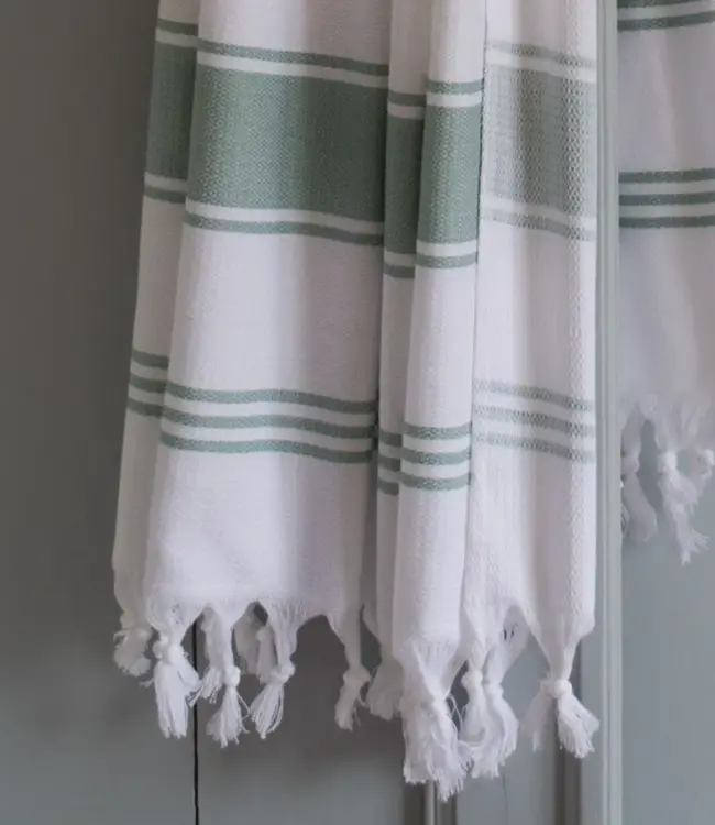 hamamdoek Honingraat grijsgroen 170x100cm