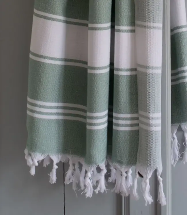 hamamdoek Honingraat grijsgroen 170x100cm