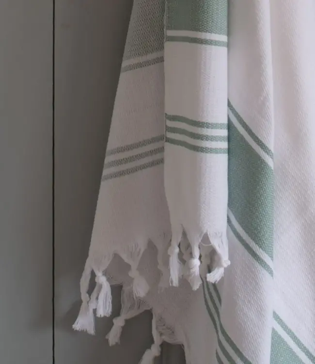 hamamdoek Honingraat grijsgroen 170x100cm