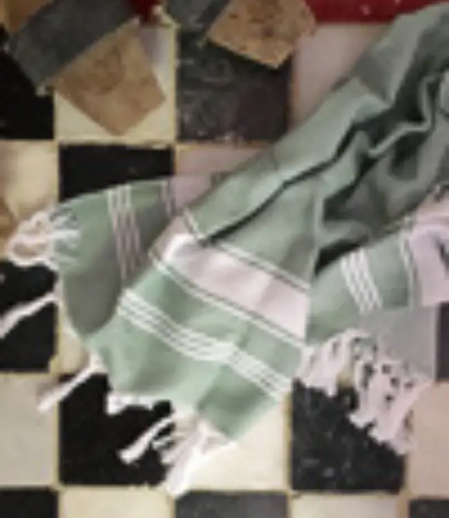 hamamdoek Honingraat grijsgroen 170x100cm