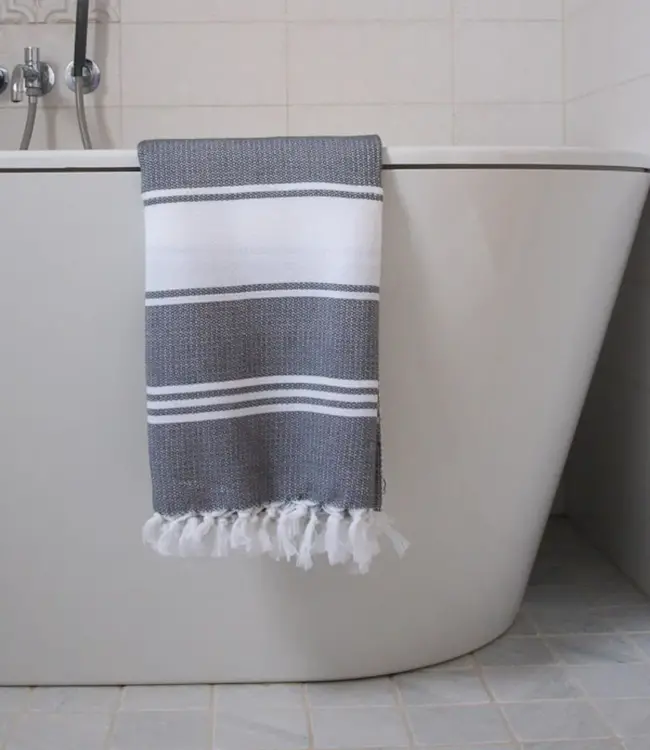 hamamdoek Honingraat donkergrijs 170x100cm