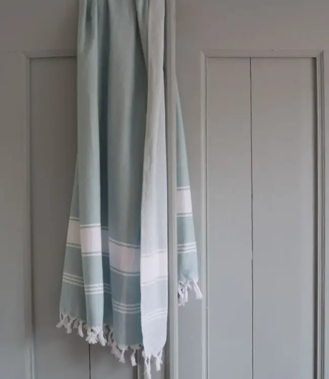 hamamdoek Honingraat zeegroen 170x100cm