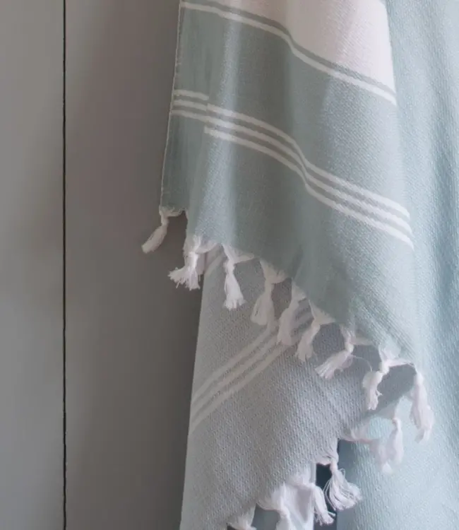 hamamdoek Honingraat zeegroen 170x100cm