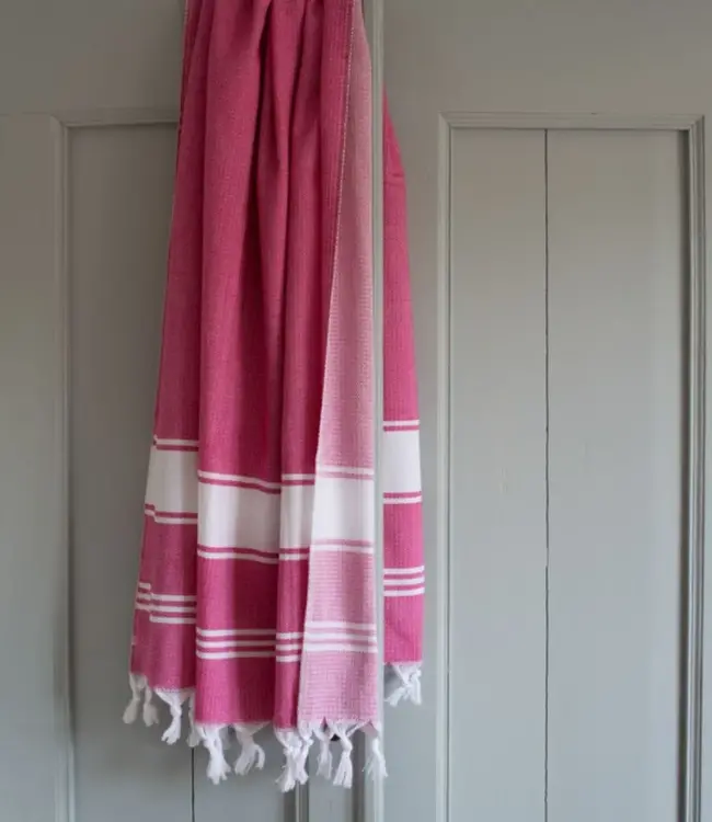 hamamdoek Honingraat fuchsia 170x100cm