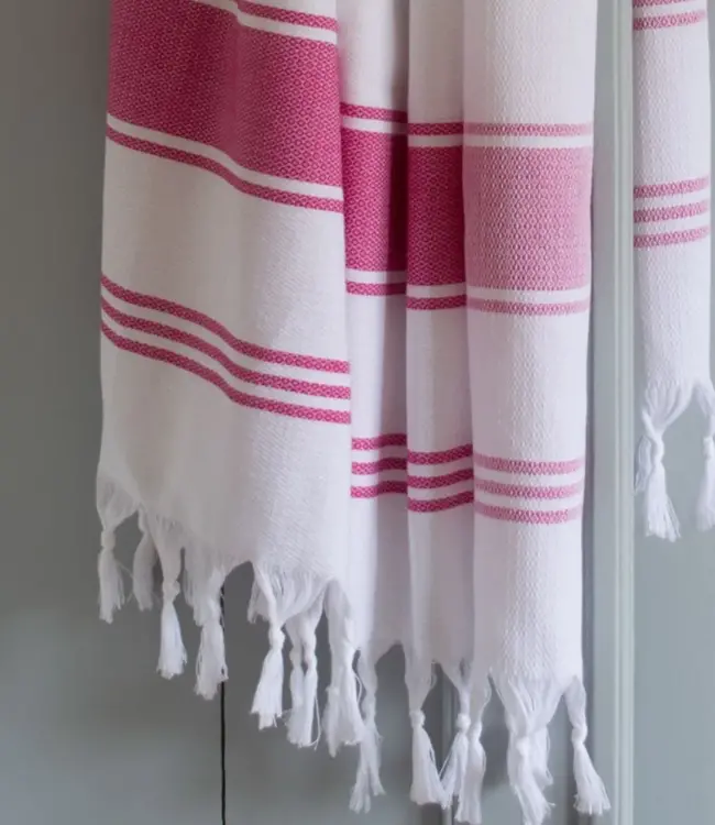 hamamdoek Honingraat fuchsia 170x100cm