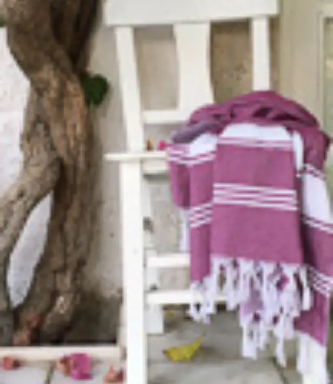 hamamdoek Honingraat framboos 170x100cm