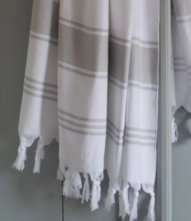 hamamdoek Honingraat lichtgrijs 170x100cm