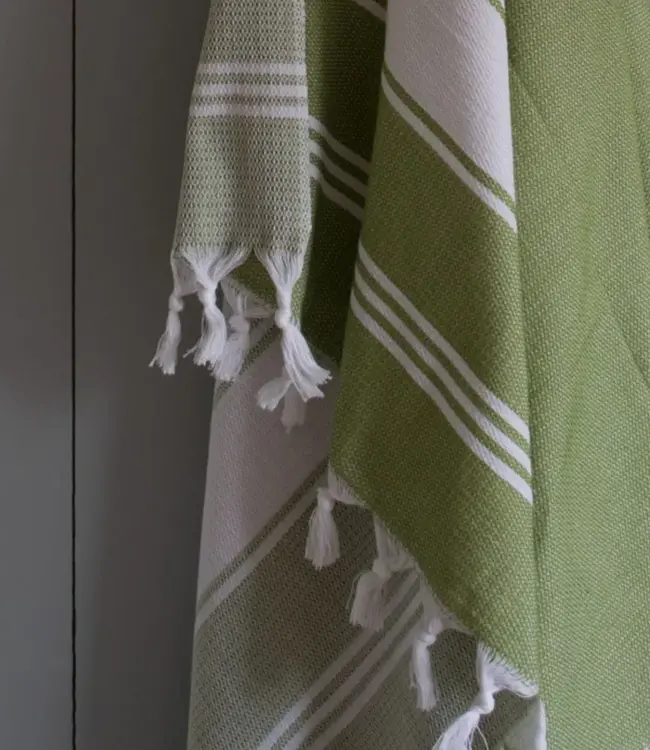 hamamdoek Honingraat mosgroen 170x100cm