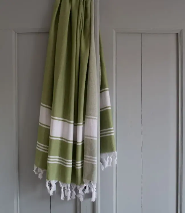 hamamdoek Honingraat mosgroen 170x100cm