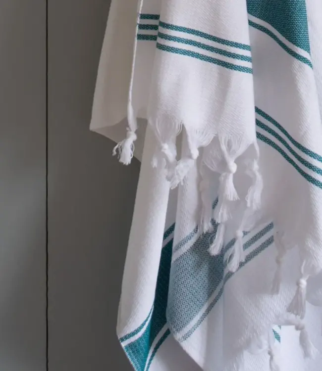 hamamdoek Honingraat petrol 170x100cm