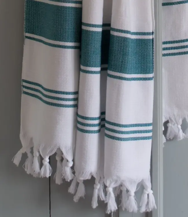 hamamdoek Honingraat petrol 170x100cm