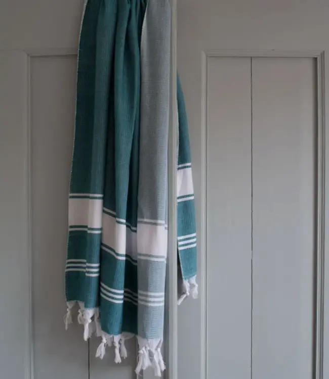 hamamdoek Honingraat petrol 170x100cm