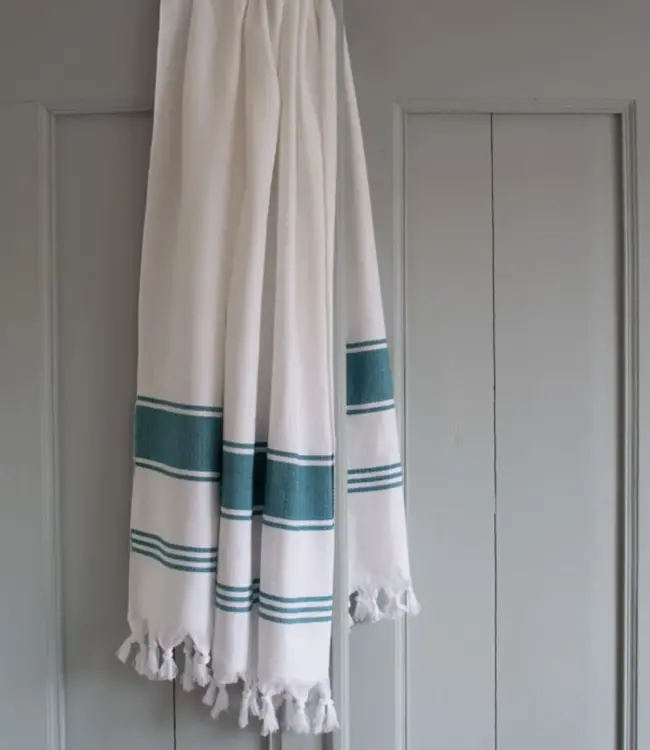 hamamdoek Honingraat petrol 170x100cm