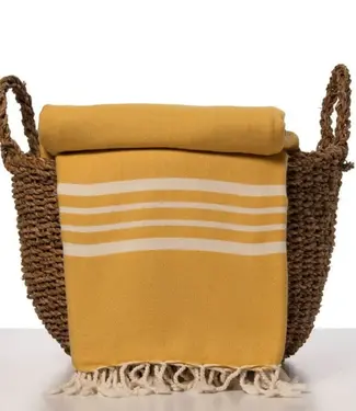 Lalay hamamdoek Krem Sultan XXL mustard yellow