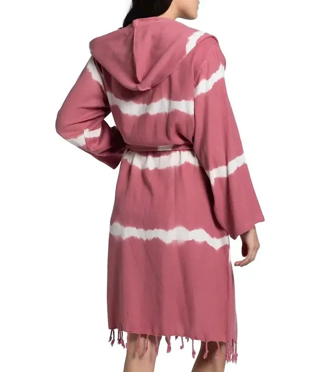 tie dye badjas dusty rose