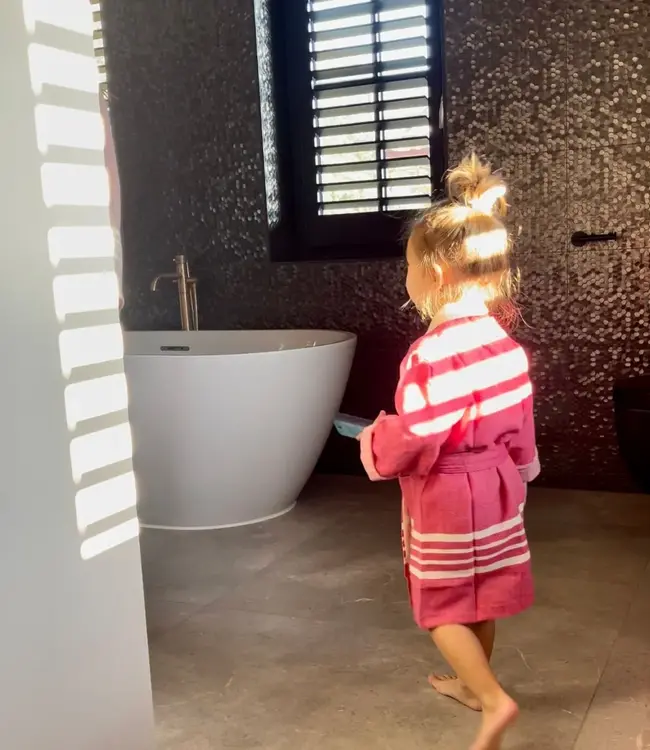 hamam kinderbadjas fuchsia