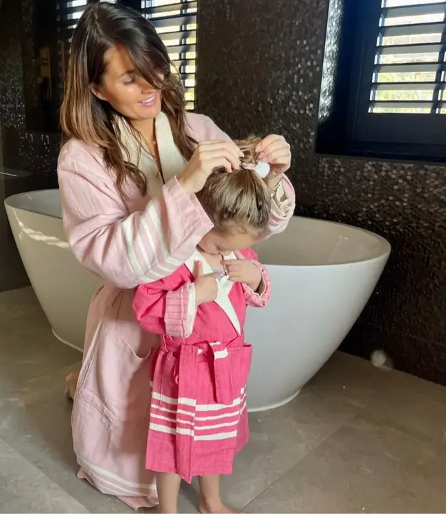 hamam kinderbadjas fuchsia