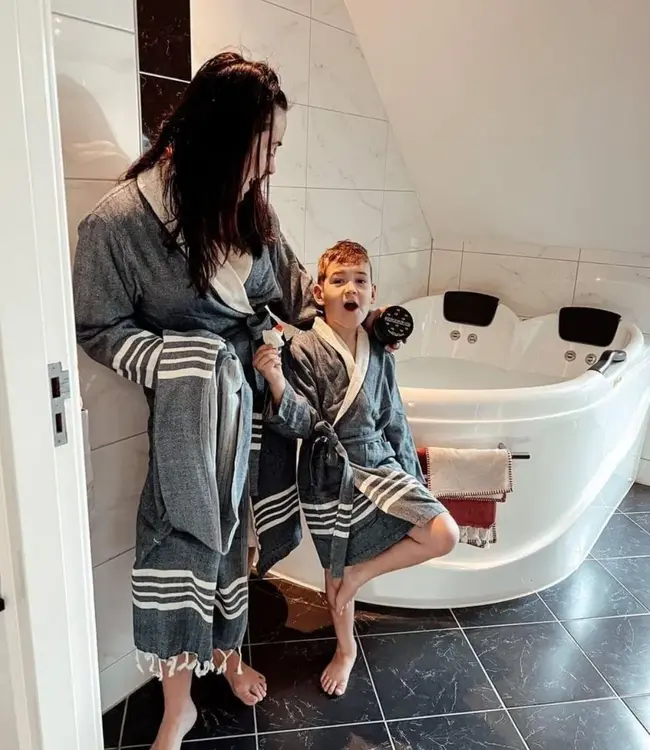 hamam kinderbadjas navy