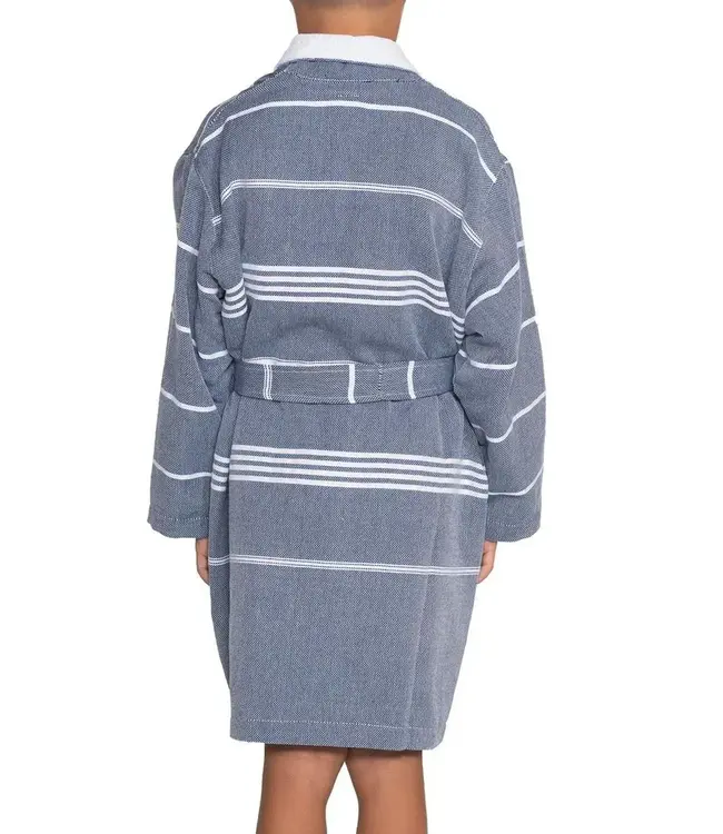 twinning kinder badjas Leyla badstof navy