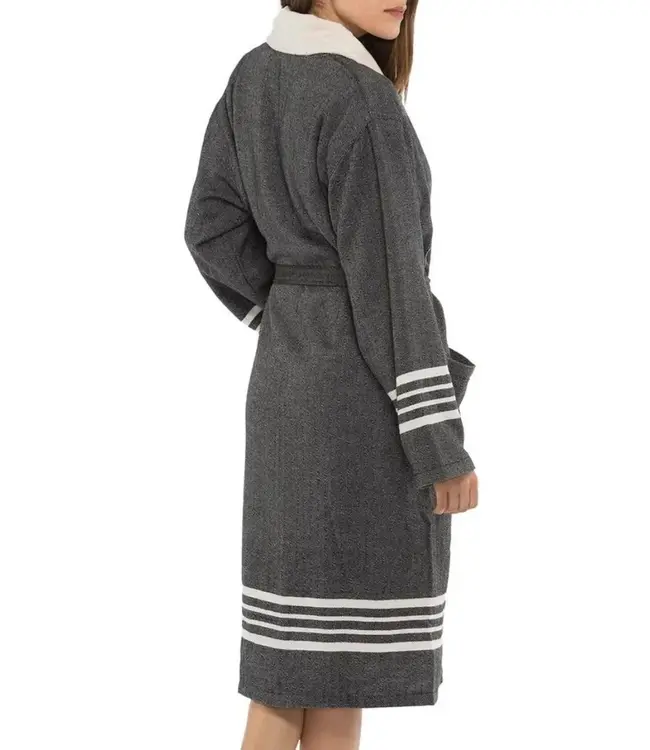 gevoerde hamam badjas Krem Sultan black