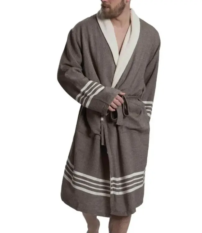 gevoerde hamam badjas Krem Sultan khaki