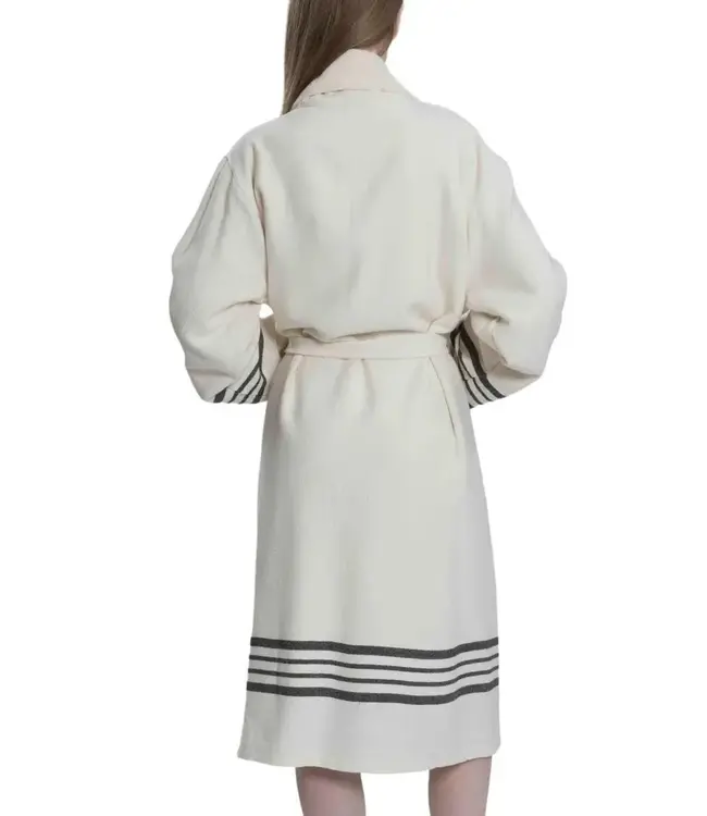 gevoerde hamam badjas Krem Sultan natural black