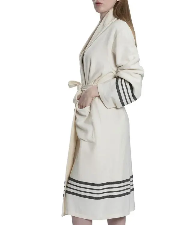 gevoerde hamam badjas Krem Sultan natural black