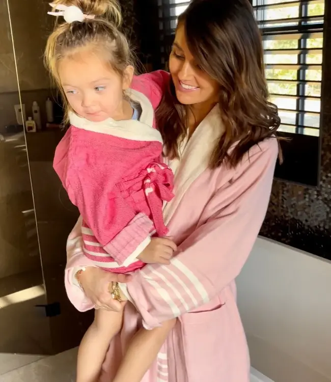 gevoerde hamam badjas Krem Sultan rose pink