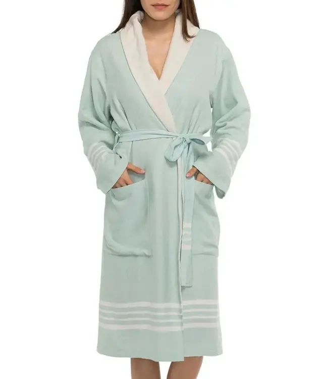 gevoerde hamam badjas Krem Sultan mint