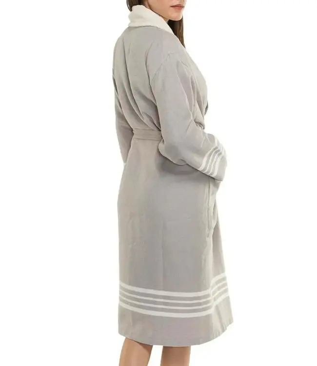 gevoerde hamam badjas Krem Sultan taupe