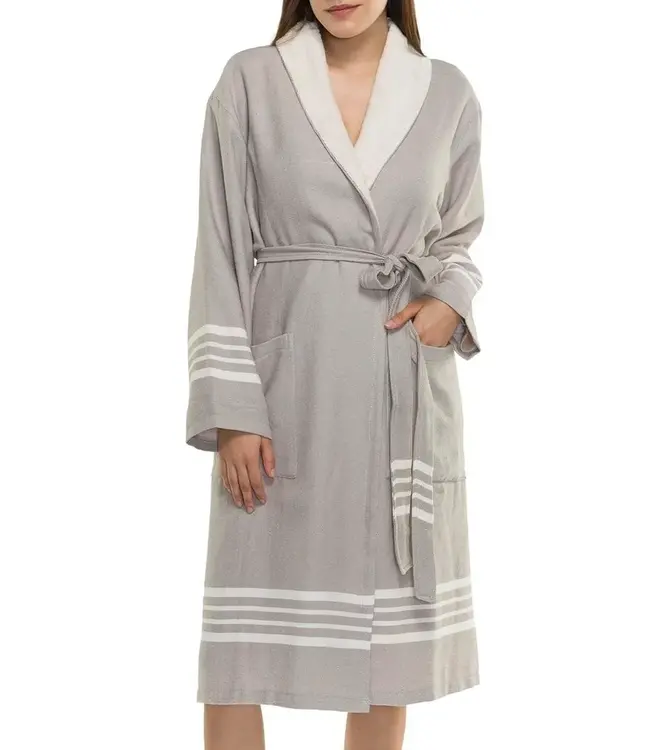 gevoerde hamam badjas Krem Sultan taupe