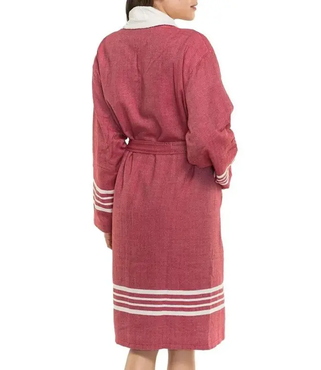 gevoerde hamam badjas Krem Sultan bordeaux