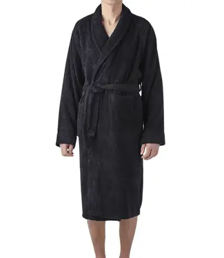 Hamams own Bamboe badjas voor sauna in zwart