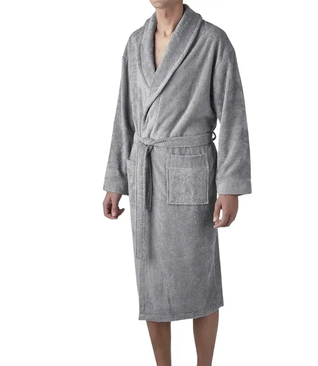 Bamboe badjas voor sauna in grijs