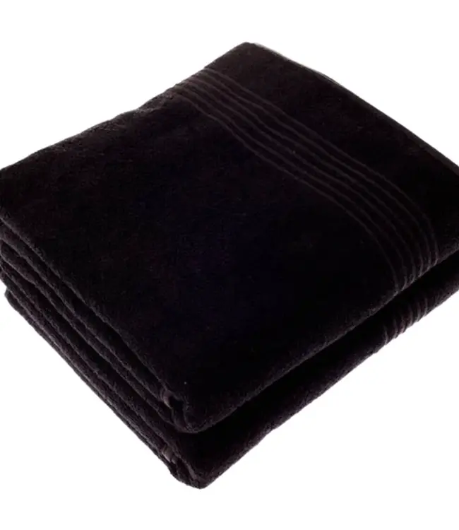 sauna pakket badjas met badstof handdoek en slippers – zwart