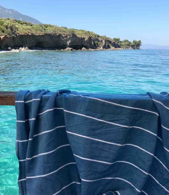 hammam strandlaken oceaanblauw 220x160cm